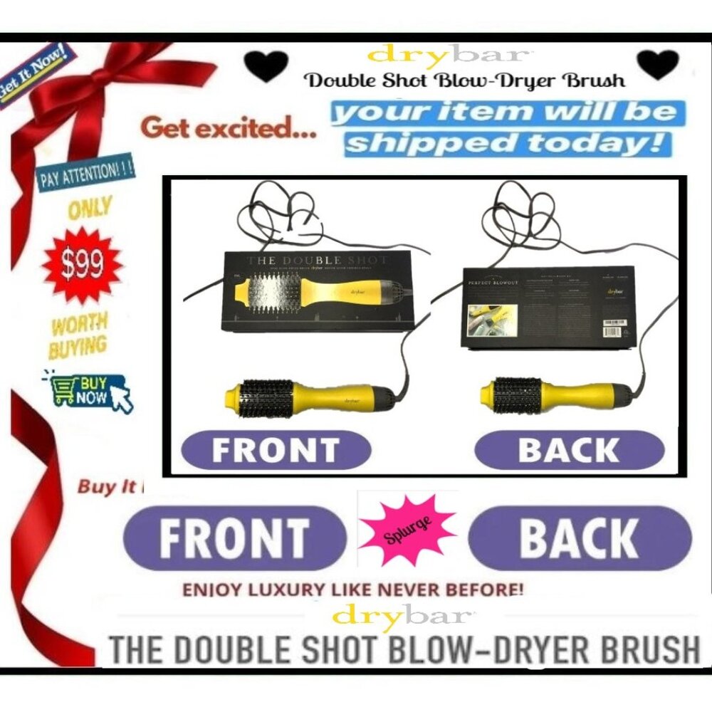 ✅ DRYBAR The Double Shot Oval ➕🆒 BLOW DRYER BRUSH Curl & Hair Dry 💸BUY NOW‼️🟢